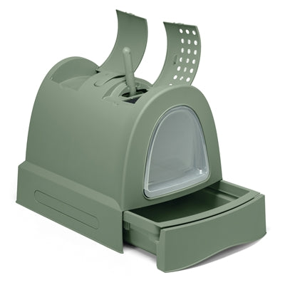 Imac Zuma 2nd Life kattebakke med skydeskuffe, grøn