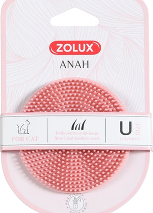 Zolux Anah Borstel Rond Rubber Roze