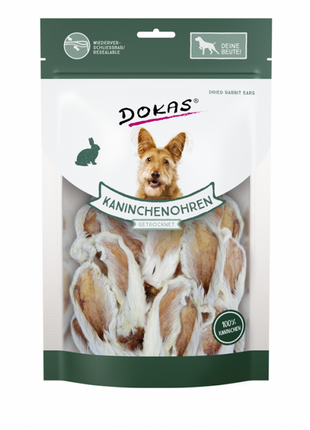 Dokas Dog Snack Kaninchenohren mit Fell getrocknet 100 g
