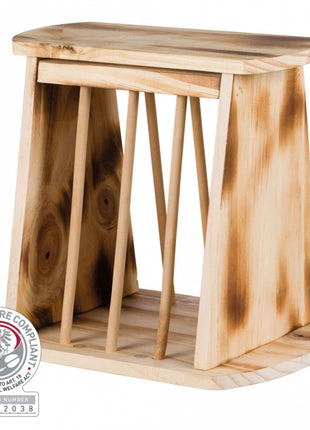 Trixie Heuraufe zum Aufstellen aus geflammtem Holz