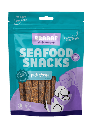Braaaf Seafood Zalm Visstrips - 12 cm