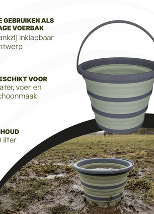 Excellent Horse Vouwbare Emmer Groen/grijs
