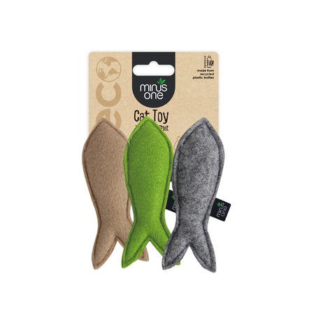 Minus One Felt Cat Toys Fish 3 pack