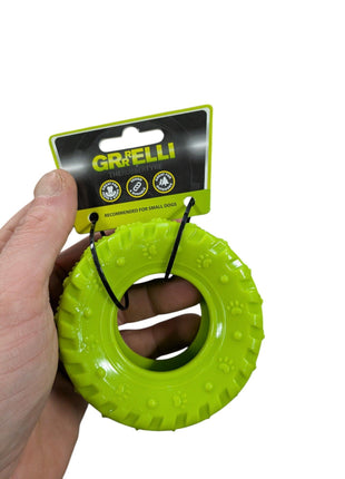 Happy Pet Grrrelli Tyre Groen - Leuke autoband hondenspeelgoed