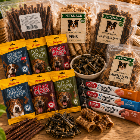 Fidello månedssnackpakke til hunde – varierede godbidder til en hel måned - 2 kg